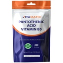Vitamatic Pantothenic Acid Pure Powder 500 mg por Serving - 100 gramos - También llamada Vitamina B5-200