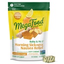 MegaFood Baby &amp; Me Prenatal Morning Sickness Relief, Ginger Chews, with Vitamin B6, Made Without 9 Food Allergens, Honey Lemon Ginger Flavor, 30 Chews