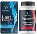 Promescent Delay Spray para Él (2.6ml) + Testosterone Booster para Hombre Suplemento con Tongkat Ali (LongJack), KSM-66 Ashwagandha, Horny Goat Weed