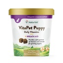 NaturVet – VitaPet Puppy Daily Vitamins for Dogs – Plus Breath Aid – Específicamente formulado para proporcionar cachorros con vitaminas esenciales, minerales, ácidos aminoácidos y ácidos grasos (70 cerdas blandas)