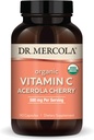 Dr. Mercola Vitamina Orgánica C Acerola Cherry, 30 Serviciones (90 cápsulas), 500 mg Por Serving, Suplemento dietético, Apoyos Función de Inmuno Saludable, No GMO, Certified USDA Organic