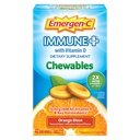 Emergen-C Immune+ Chewables 1000mg Vitamina C con Vitamina D Tablet, Immune Support Suplemento dietético para la inmunidad, Orange Blast Flavor, Volver a Esenciales Escolares - 42 Cuenta