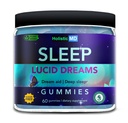 Lucid Dreams Deep Sleep - Mugwort Herb 5 htp Mucuna Pruriens Choline Suplementos - Gummies Sugar Free Vegan 60 ct