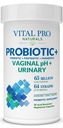 Vital Pro Naturals - Vaginal pH & Urinary Probiotics + Prebióticos, Postbióticos, Parabióticos, 4-en-1 Suplemento para Mujeres, Alta Potencia, 64 Estragos, Digestivo, Vaginal, orina, Salud Inmune, 30 ct