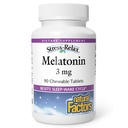 Stress-Relax Melatonin 3 mg por Factores Naturales, Asistencia Natural para el sueño, Reinicie el ciclo del sueño, 90 comprimidos masticables (90 porciones), Peppermint Flavor
