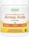 SuperNutrition Leucine Enriched Essential Amino Acids with L-Leucine, L-Lysine, L-Threonine, and L-Isoleucine, Unflavored, 10.58 oz (300 g)