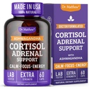 Dr. Matthew Cortisol Reductor Suplemento para Mujeres. Soporte Adrenal con Ashwagandha, Rhodiola &amp; Ginseng – Un Cocktail Detox al Bajo Cortisol &amp; Ayuda Relajación, calma y descanso