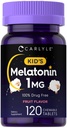 Carlyle Kids Melatonin 1mg ← 120 Chewable Tablets