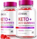 rize labs - Genesis Keto Keto+ACV Gummies, Suplemento para la Pérdida Avanzada de Peso, Todas las Gummies Extremadas Naturales (120 Gummies)