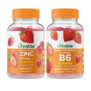 Zinc Lifeable 50mg + Vitamina B6, Gummies Bundle - Gran Tasting, Suplemento de vitaminas, Gluten Gratis, GMO Gratis, Chewable Gummy