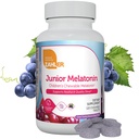 Zahler 1MG Melatonina infantil para niños - Apoyo al sueño y descanso de calidad para las edades 4+ Delicious Natural Grape Flavor - Non GMO Kosher Low Dose Childrens Melatonin 1 MG (120)