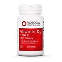 Protocolo Vitamina D3 2,000 UI - Apoyo inmunitario, Huesos saludables y dientes - 120 Softgels