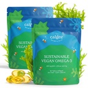 Calgee Vegan Omega 3-450mg DHA &amp; EPA Fatty Acids - Aceite de Algas Sostenibles - Aceite de pescado de base vegetal Alternativa - Softgels sin carrageenano (120 Ct)