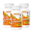 DEVA Vitaminas Veganas Orgánicas Flax Semillas Aceite - Rico en Omega-3, Frío-Pressed ' Unrefined - 90 cápsulas (Pack of 3)