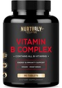 Complejo de vitamina B - Contiene todas las vitaminas B esenciales - B1, B2, B3, B5, B7, B9, B12 y Biotina - Super B Complejo Vitaminas para Energía, Inmunidad y Mood Support - 90 Tablets