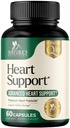 Suplementos cardíacos para hombres y mujeres 1650mg - Antioxidantes para la salud cardíaca Apoyo con CoQ10, Hawthorn, esterol vegetal " Más vitaminas para apoyar la producción de energía de óxido nítrico " , no GMO - 60 cápsulas