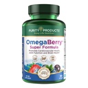Purity Products OmegaBerry Fish Oil w/Vitamin D3 + Organic Acai Super Formula - 1875 mg de Concentrado, Destilado molecular, Ultra Pure Omega-3 1080 mg EPA + 720mg DHA + 120 mg DPA - 90 Conde
