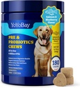 Probióticos para perros - Probióticos para perros para Gut, Inmune &amp; Skin Health - 6 Billion CFUs, 180 Soft Chews, Salmon & Blueberry Flavor - con Prebióticos & Enzymes Digestivos