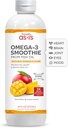 AS-IS Simplemente 16 fl oz (31 Servings) ← Omega-3 Smoothie de Fish Oil Silencio promueve Corazón &amp; Salud Cerebro Silencio Dairy &amp; Sugar Gratis ← Natural Mango Flavor