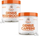 The Genius Brand - Genius Mushroom and Caffeine Supplement Bundle - Lion's Mane, Reishi y Cordyceps - Sustained Release Caffeine