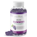 Gummies de hierro con vitamina C - Suplemento de anemia por deficiencia de hierro para adultos " niños " , Chewable, Red Blood Cell Support, Energy, Immune Function, Brain Health, Max Absorption, 120 Vegan Gummies