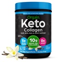 Orgain Keto Collagen Protein Powder, Vainilla - 10g Grass Fed Hidrolyzed Collagen Peptides for Women ' Men, Tipo I & III, 5g MCT Oil - Hair, Skin, Nail, " Joint Support, Non-GMO, Gluten Free - 0.88lb