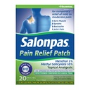 Salonpas Pain Relief Patch, 20 Conde (Pack of 1), Hasta 12 Horas Alivio Temporal de la Mila a la Dolor Moderado, Dolor de Atadura, Musculo de Sore, Sprains, Bruises