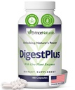 DigestPlus Digestive Enzymes - Enzymes de base vegetal para el soporte de la digestión, ayuda a reducir el soplado &amp; gas - Fórmula de enzima pura para la absorción de nutrientes - Suplemento de la digestión, 180 cápsulas