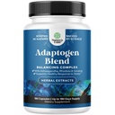 Herbal Adaptogen Mood Support Supplement - Calming Adaptogens Supplement for Stress & Cortisol Management with Ashwagandha Rhodiola Rosea &amp; Maca Root - Vegan Non GMO & Daytime Friendly -180ct