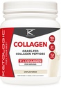 Ketologic Grass Fed Collagen Hydrolysate Powder (Unflavored) (1 LB) - 41 Servings, 11 G Collagen Por Serving, 10 G Protein Por Serving - Peptides Collagen alimentados por hierba