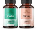HerBAMAMA Inulin and Chicory Kit - Bundle of 1200 mg Inulin Fiber & 1200 mg Chicory Root Capsules - Vegan, Non-GMO, Gelatinl-Free - 2 Pack