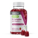 VITEEY Vitamina B Complejo Gummies con Vitamina C, Azúcar Libre - Energía, Metabolismo & Nerve Salud - B6, B12, Ácido Fólico, Biotina - Vegan, Gelatina Gratis, GMO Gratis - Tasty Chewable Strawberry Flavored Gummy