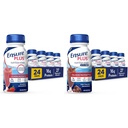 Agitación de nutrición con 16 gramos de Protein &amp; Asegurar más Afeitado de nutrición con fibra, 16 gramos de proteína, líquido de sustitución de comida, chocolate de leche, sin gluten, 8 Fl Oz (Pack de 24)