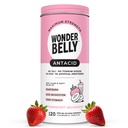 Wonderbelly Antacid, Effective Heartburn and Instant Acid Indigestion Relief, Extra Strength Chewable Tablets, 1000 mg Calcium Carbonate, No Talc or Dye, Strawberry Milkshake, 120 Conde