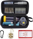 MGZNMTY Travel Carrying Case Compatible con Asthma Inhaler Spacer para adultos y niños, Máscaras, Inhaler Holder with Asthma Alert Tag and Medical Card, Carabiner (Only Case) (Black)