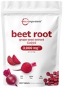 Beet Root 3000mg with Grape Seed Extract " CoQ10, 400 Tablets ← 200 Servings ← Super Beets Suplementos del extracto de Beetroot fresco para el óxido nítrico, presión arterial " Apoyo a la salud del corazón
