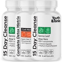 Jóvenes &amp; Tonic Extra Colon Cleanser & Complete Detox Matrix ← Laxatives Fibers ACV Chromium Glucomannan Silencio para la pérdida de residuos, romper la meseta, ruborizar