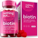 Biotina Gummies for Hair Growth 5100 mcg - Hair, Skin, and Nails Vitaminas para Hombres &amp; Mujeres - con ácido fólico, vitaminas A, C, E &amp; D y fuerza extra para el crecimiento más rápido del cabello y del suelo, 60 Gummies