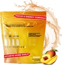 Suplemento Nootropic Brain for Energy, Focus " Mood with Caffeine, L-Tyrosine, Teacrine " Alpha GPC " para los jugadores, Gym Enthusiasts, Students " Entrepreneurs- 30 Servings (Peach Mango)