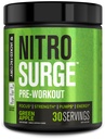 Fábrica de Jacked NITROSURGE Pre Workout Suplemento - Endless Energy, Instant Strength Gains, Clear Focus, Bombas Intensas - NO Booster &amp; Powerful Preworkout Energy Powder - 30 Servings, Green Apple