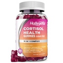 Suplementos Cortisol para Mujeres Hombres, Gummies Cortisol con Ashwagandha, Magnesio, L-Theanine, Phosphatidylserine, B6 para Cortisol Detox, Relax, Sleep, Focus, Sugar-Free, Vegan, 60