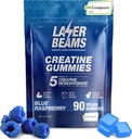 Cretina Monohydrate Gummies for Women &amp; Men- 5g Creapure Creatine per Serving - Vegan, Blue Raspberry Flavor - Boost Muscle Strength, Endurance, Recovery & Mental Focus (90 Gummies)