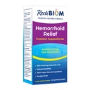 RectiBiom Probiotic Hemorrhoid Relief Suppositories with Skin Soothing Natural Ingredients, Fast Relief. Ácido Hialurónico y Extracto Turmérico, Fórmula Vegan, Libre de Gluten