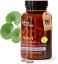 Terapia vegetal 3 en-1 Biotina Capsules con vitamina E & Gotu Kola Fabricado en EE.UU. 4 meses de suministro soporta la piel radiante, el crecimiento del cabello y fuertes uñas Suplementos para mujeres 120 cápsulas vegetarianas