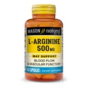 MASON NATURAL L-Arginina 500 mg con Calcio-Apoyos Circulación saludable " Función vascular, Suplemento de óxido nítrico, 60 cápsulas