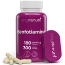 LongLifeNutri Benfotiamine 300mg – 180 cápsulas vegetarianas, 6 meses de suministro, grasa-soluble B1 suplemento de tiamina para energía y bienestar, laboratorio probado, hecho en EE.UU.