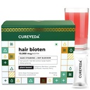 Cureveda Curveda Grow Plant Based Biotin 10000 Mcg Powder Suplemento para Unisex, Beneficios Saneamiento Saludable y Crecimiento del Cabello, No Añadido Sugar, Natural Pomegranate Flavour 150 g (Pack of 1) Crecimiento-1