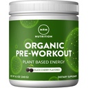 MRM Nutrición Orgánica Pre-Workout Powder - Mujeres &amp; Hombres, 150 mg Caffeine Natural & Adaptogens, Energía Pura, Focus &amp; Blood Flow, Vegan, Certified Organic, Non-GMO - 20 Servings, Black Cherry Flavor