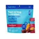 HYDRANT - Hydration Powder, Fruit Punch Flavor, 30 paquetes de rehidratación de electrolitos instantáneo individual - Mezcla de bajo azúcar para uso diario, viajes &amp; ejercicios