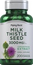 Piping Rock Milk Thistle Suplemento tención 200 Capsules ← Concentrated Herbal Extract ← Non-GMO, Gluten Free